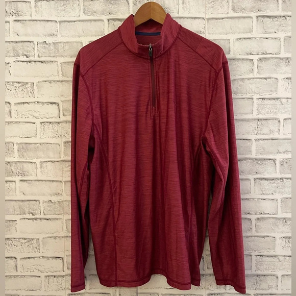 Tommy Bahama Other - Men’s Tommy Bahama IslandZone red 1/4 zip lightweight pullover, Large
